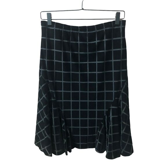 Donna Morgan Velvet windowpane skirt size Small fully lined - Picture 1 of 5